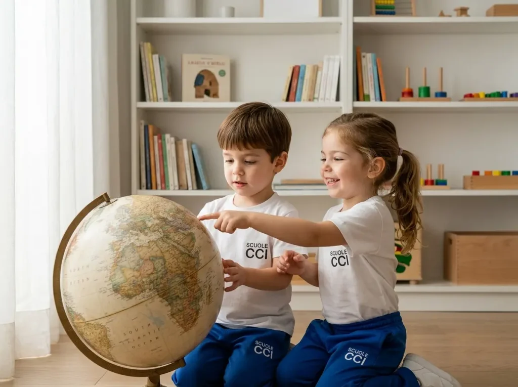 Niños en actividad lúdica en el nivel inicial de Scuole CCI